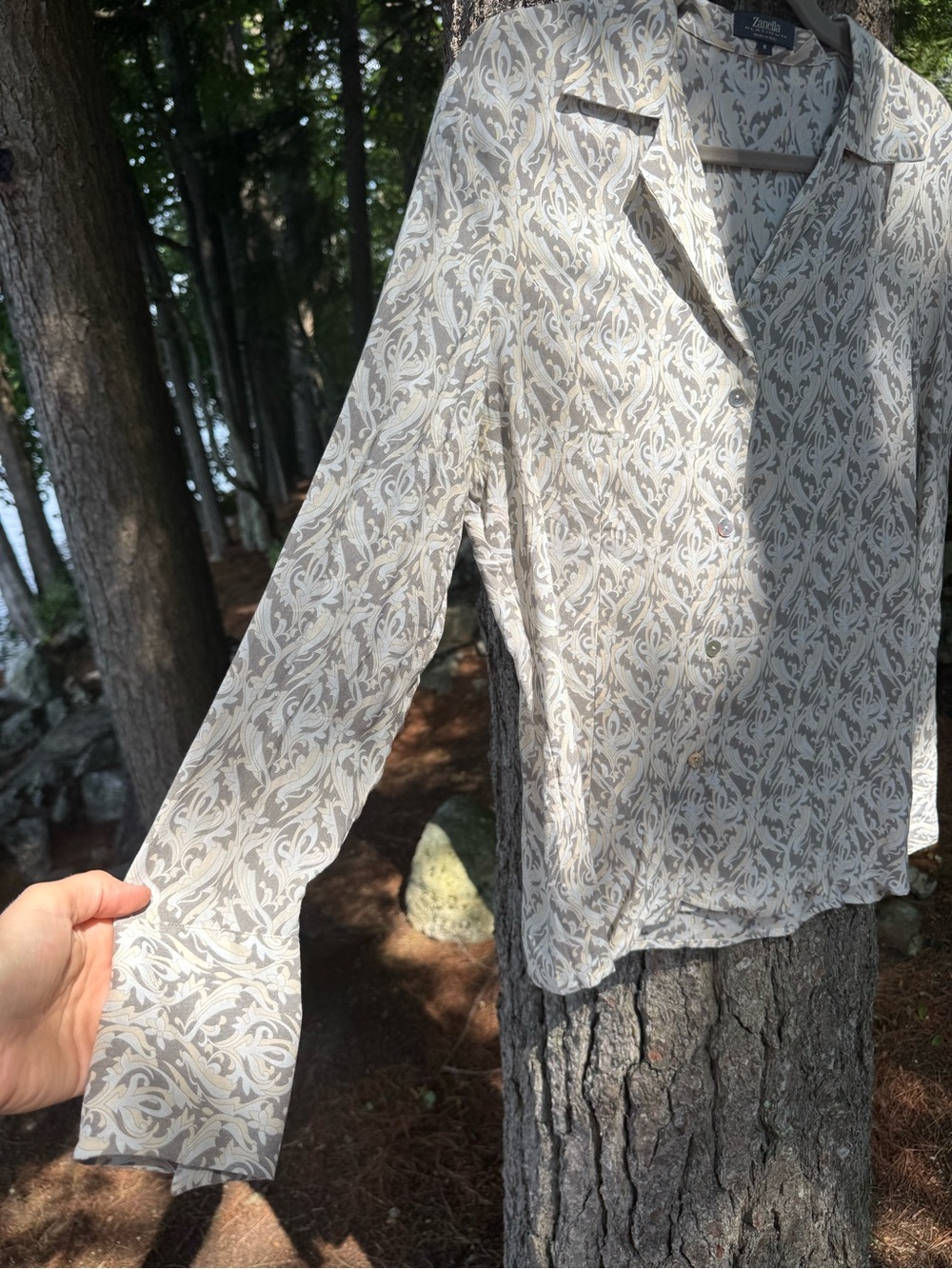 Zanella Platinum Made In Italy Rayon Printed Buttondown 8 - Picture 3 of 11